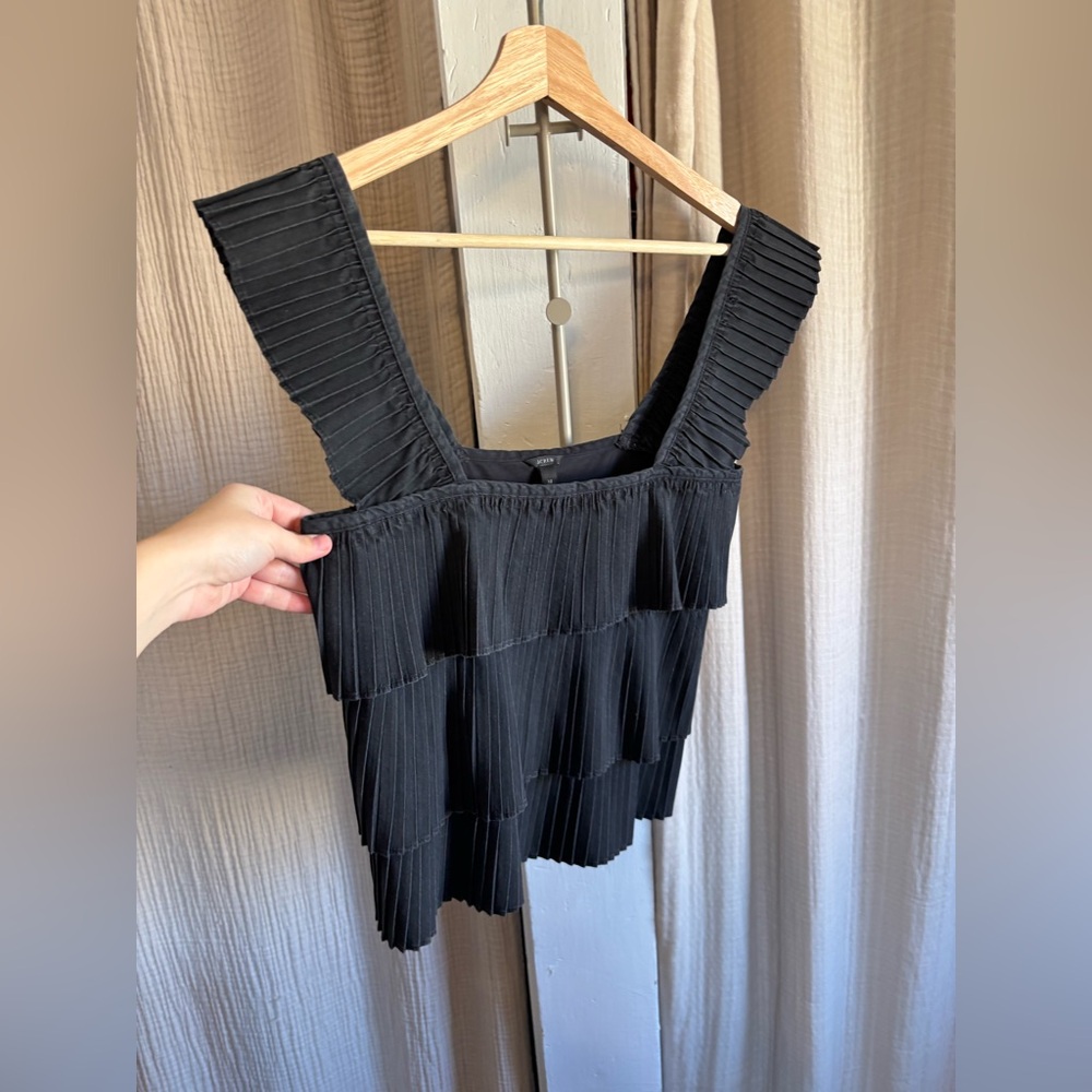 J. Crew Pleated Ruffle Tank- XS - Picture 4 of 8